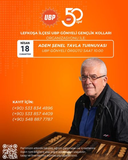Lefkoşa İlçesi Gönyeli Gençlik Kollarının Düzenlediği “Adem Şenel Tavla Turnuvası” Başarıyla Tamamlanmıştır